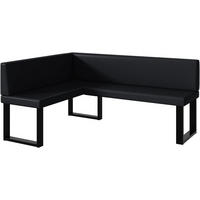 ECKBANK ERIC_U - Schwarz, Leder (128/168cm) - Meblini