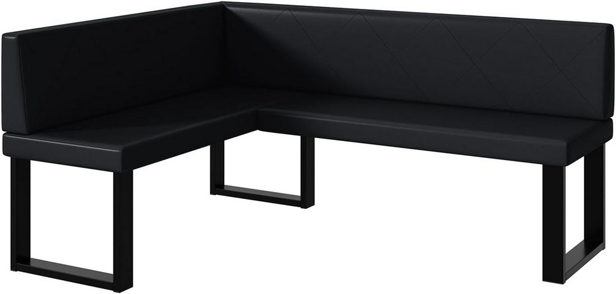 ECKBANK ERIC_U - Schwarz, Leder (128/168cm) - Meblini