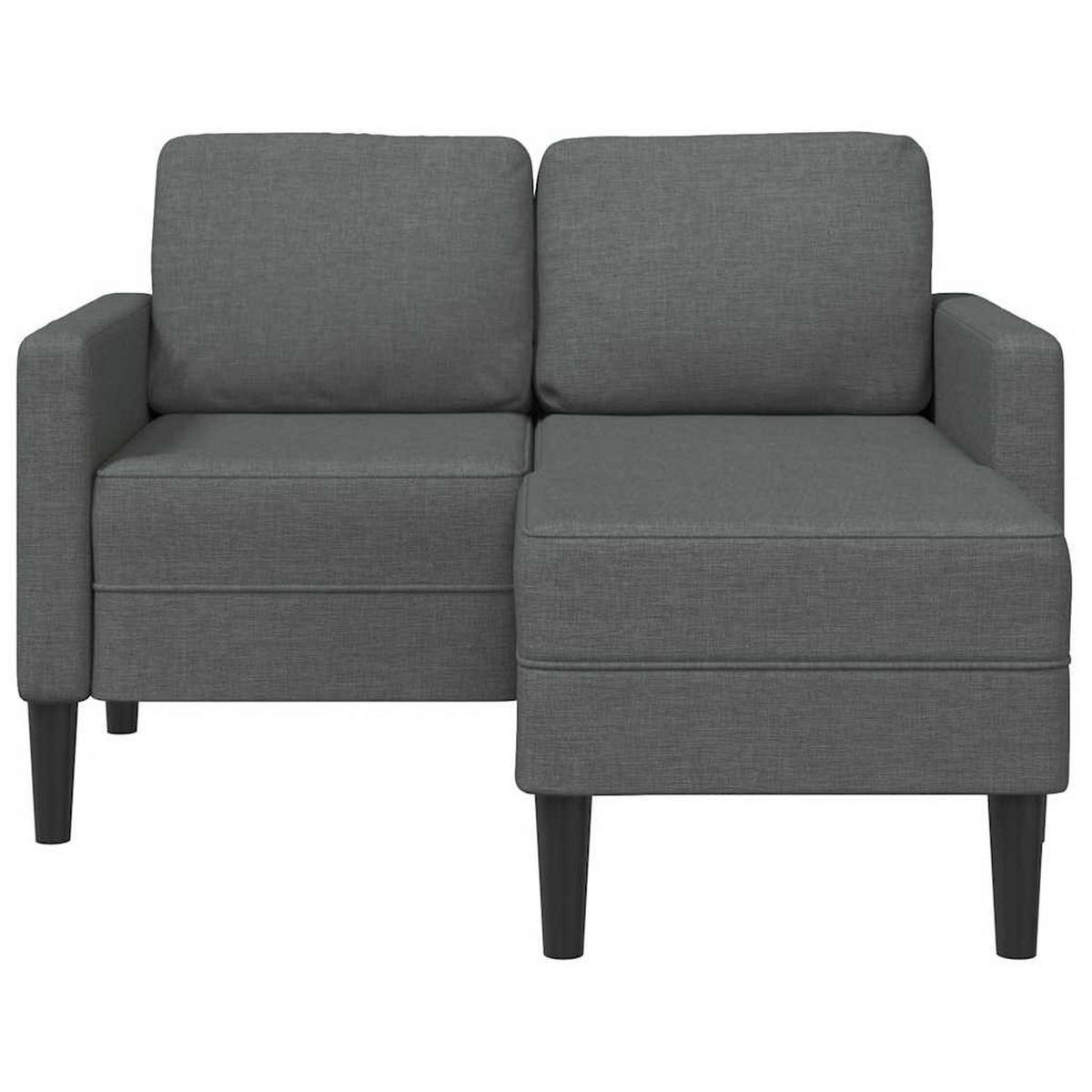 2-SITZER-SOFA Mit Chaiselongue L-Förmig Dunkelgrau 125 Cm Stoff - Grau, Textil (118/85/125cm) - vidaXL