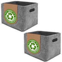 AUFBEWAHRUNGKORB FILZ 2er Set 32/26 , grau - Grau, Kunststoff (23/32/26cm) - Dunedesign