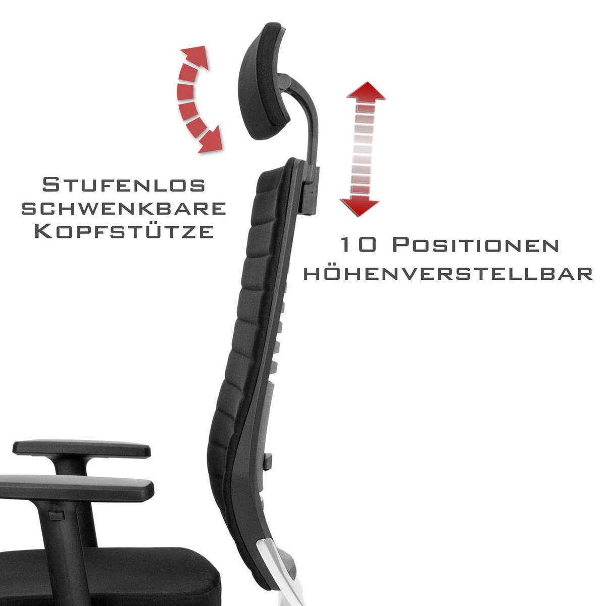 CHEFSESSEL V1301 Stoff Schwarz - ergonomisch, 150 kg belastbar, Sitzhöhe 51-63cm - Schwarz, Kunststoff/Textil (65/134/69cm) - Versee