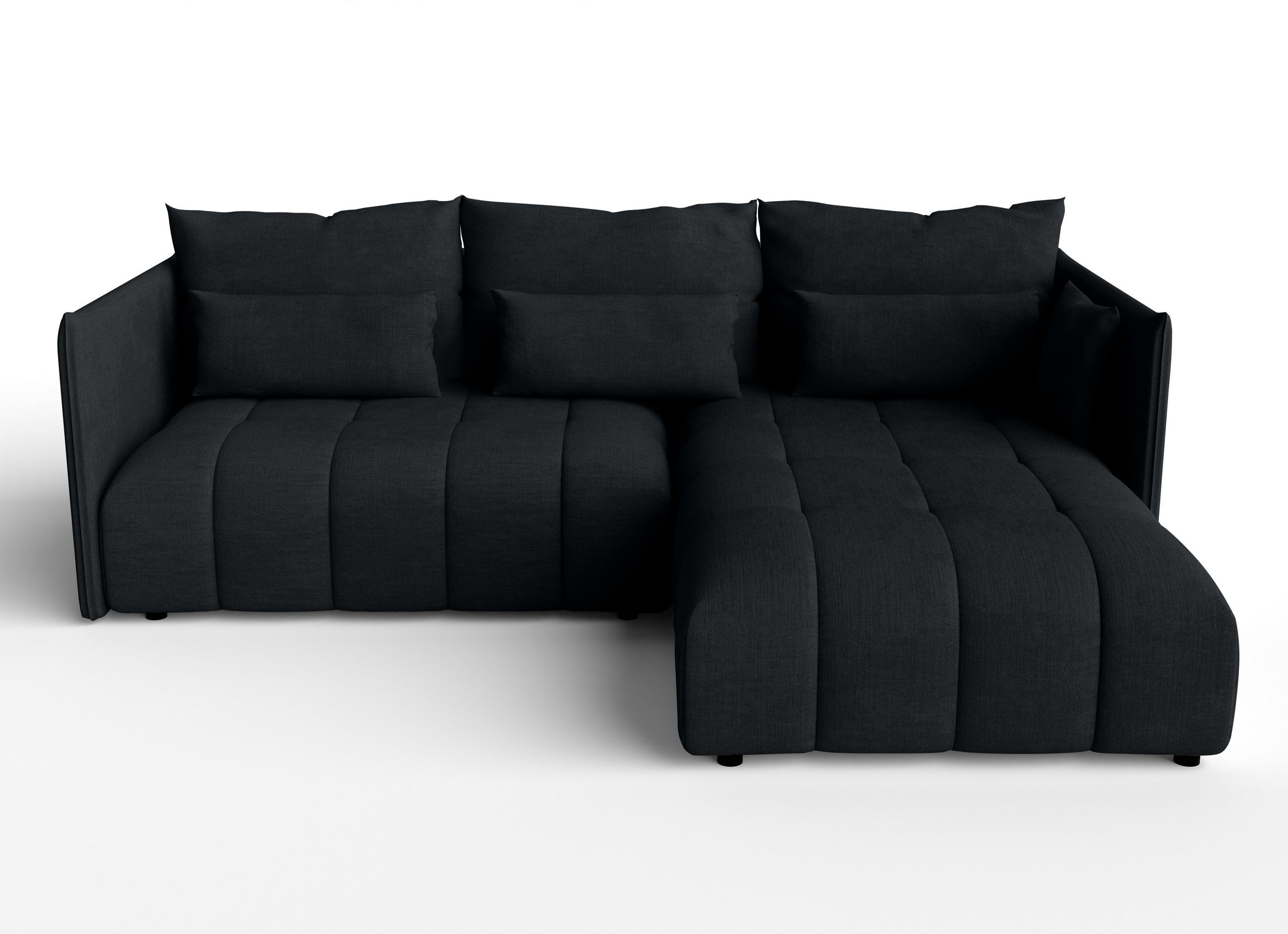 ECKSOFA L Form Cosmova Schwarz 245/182/83 cm mit Schlaffunktion - Schwarz, Kunststoff/Textil (245/182cm) - AX Living