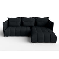 ECKSOFA L Form Cosmova Schwarz 245/182/83 cm mit Schlaffunktion - Schwarz, Kunststoff/Textil (245/182cm) - AX Living