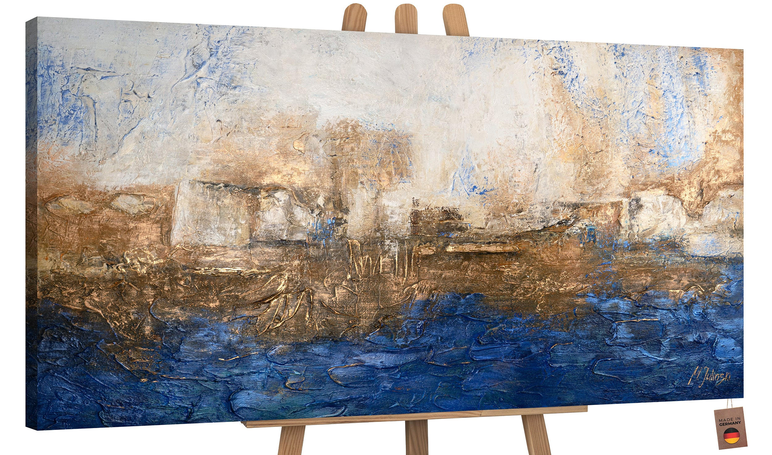 GEMÄLDE Marine auf Keilrahmen 160x80 cm - Blau, Holz (160/80cm) - YS-art gallery
