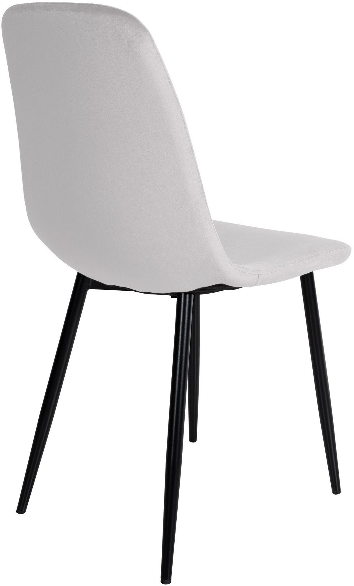 ESSZIMMERSTÜHLE 4er-Set MOVI Creme Samt Metall 88x44x51 cm - Creme, Metall (44/88/51cm) - DELUKE