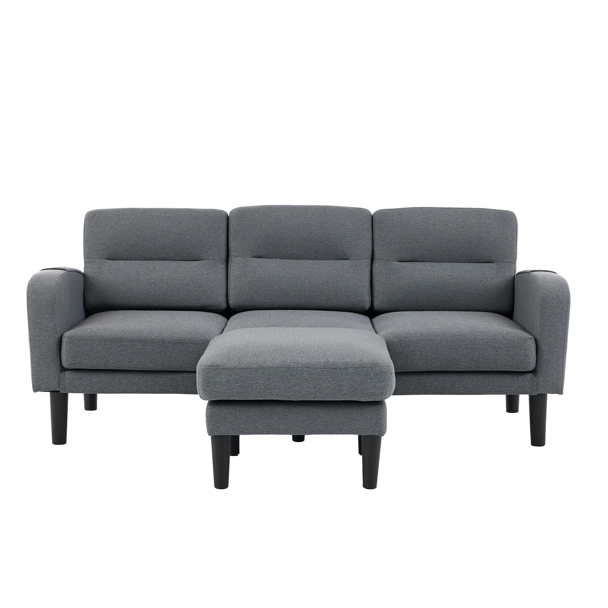 Luhomfu Ecksofa Grau 204x136 cm