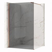 DUSCHWAND Rea Flexi Grey / Brush Copper 110 - Kupferfarben, Glas (120/110/195cm) - REA