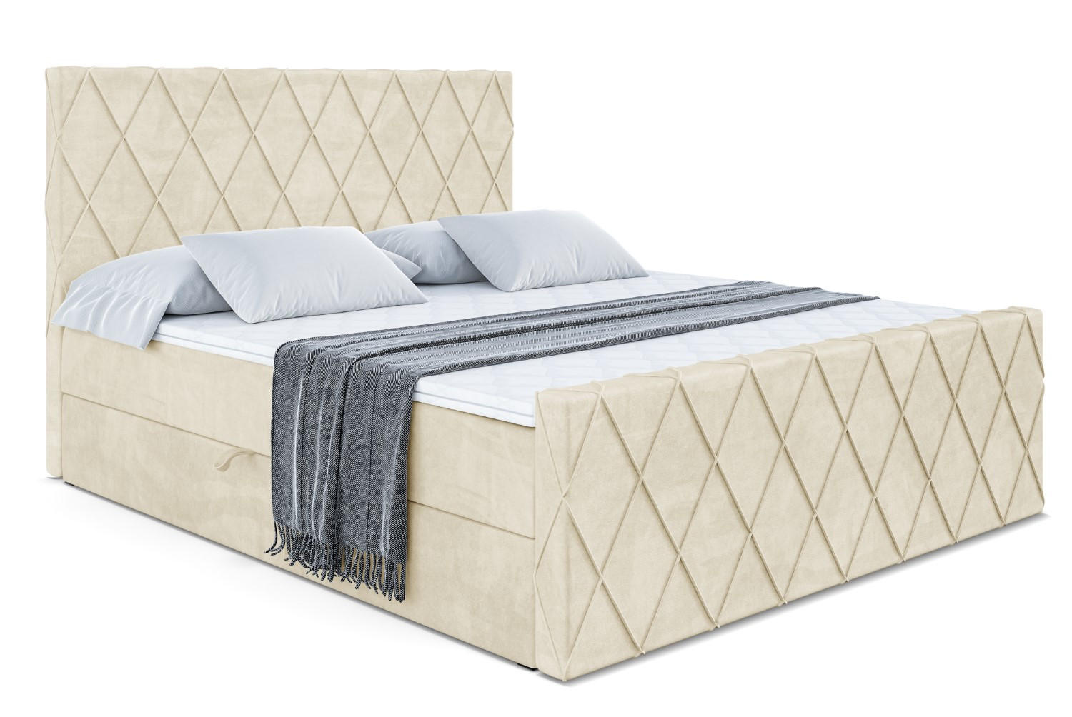 BOXBETT LEPARO-Z - 120 x 200 - H4 - Beige - Beige, Holzwerkstoff (120/200cm) - ALTDECOR