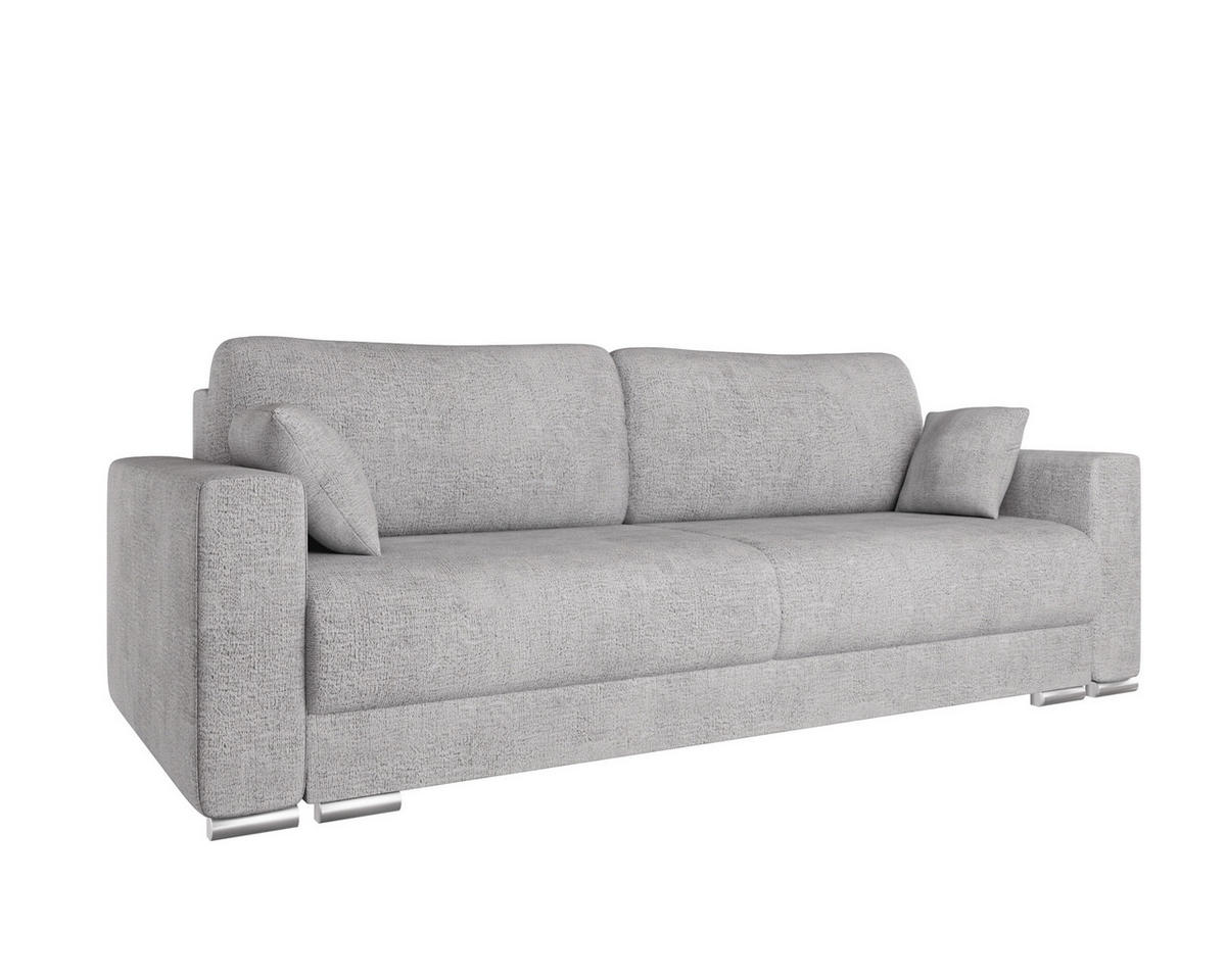 SCHLAFSOFA Calma mit Bettkasten 3-Sitzer modernen Stil, Graubraun - Graubraun, Holz (229/87/97cm) - Homesy