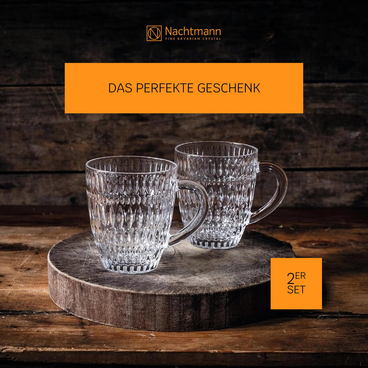 KAFFEEBECHER Ethno Barista transparent 392 ml 2er Set - Transparent, Glas (0.392L) - Nachtmann