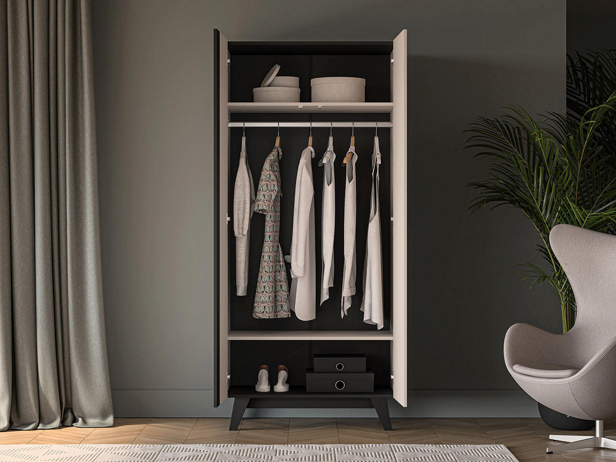 KLEIDERSCHRANK – 90 cm – Freshion – Kaschmir - Kaschmir, Holzwerkstoff (90/200/53cm) - hi-markt