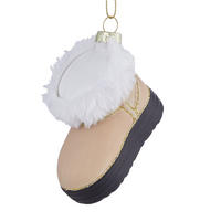 BAUMANHÄNGER Hang On Stiefel mit Fell - Hellbraun, Glas (4/8/6cm) - Butlers