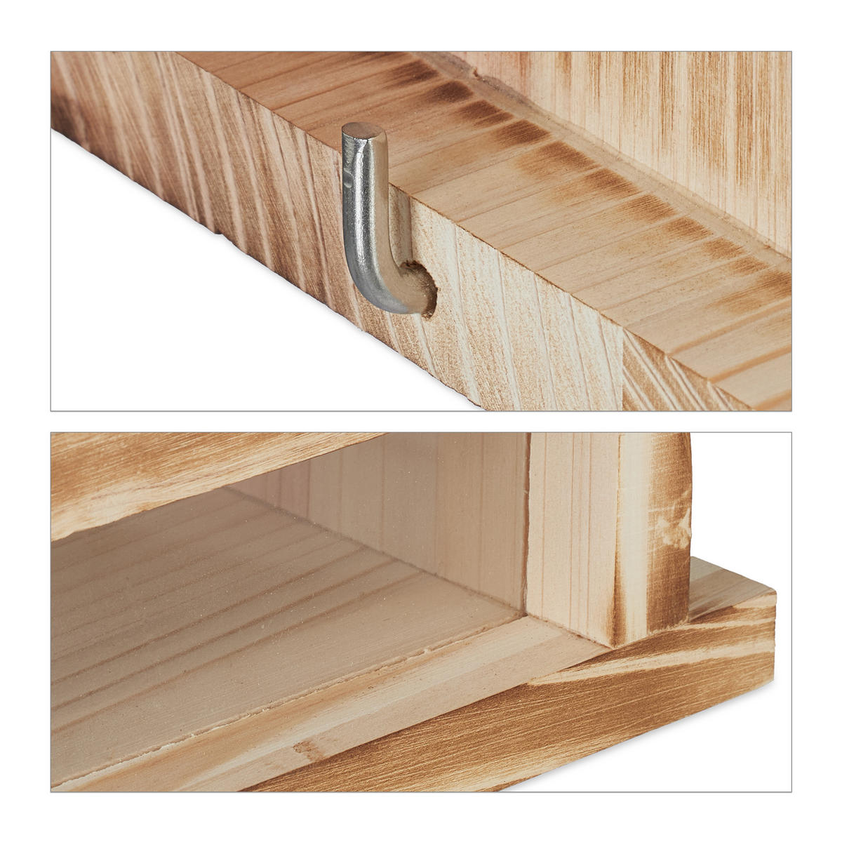 VOGELFUTTERHAUS - Hellbraun, Holz/Kunststoff (31/24/20cm) - Relaxdays