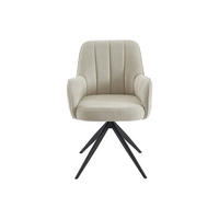 STUHL - 58.5 cm x 64.5 cm - Stoff - Cremefarben - LEJINA - Creme, Textil (58.5/86/64.5cm) - Vente-Unique
