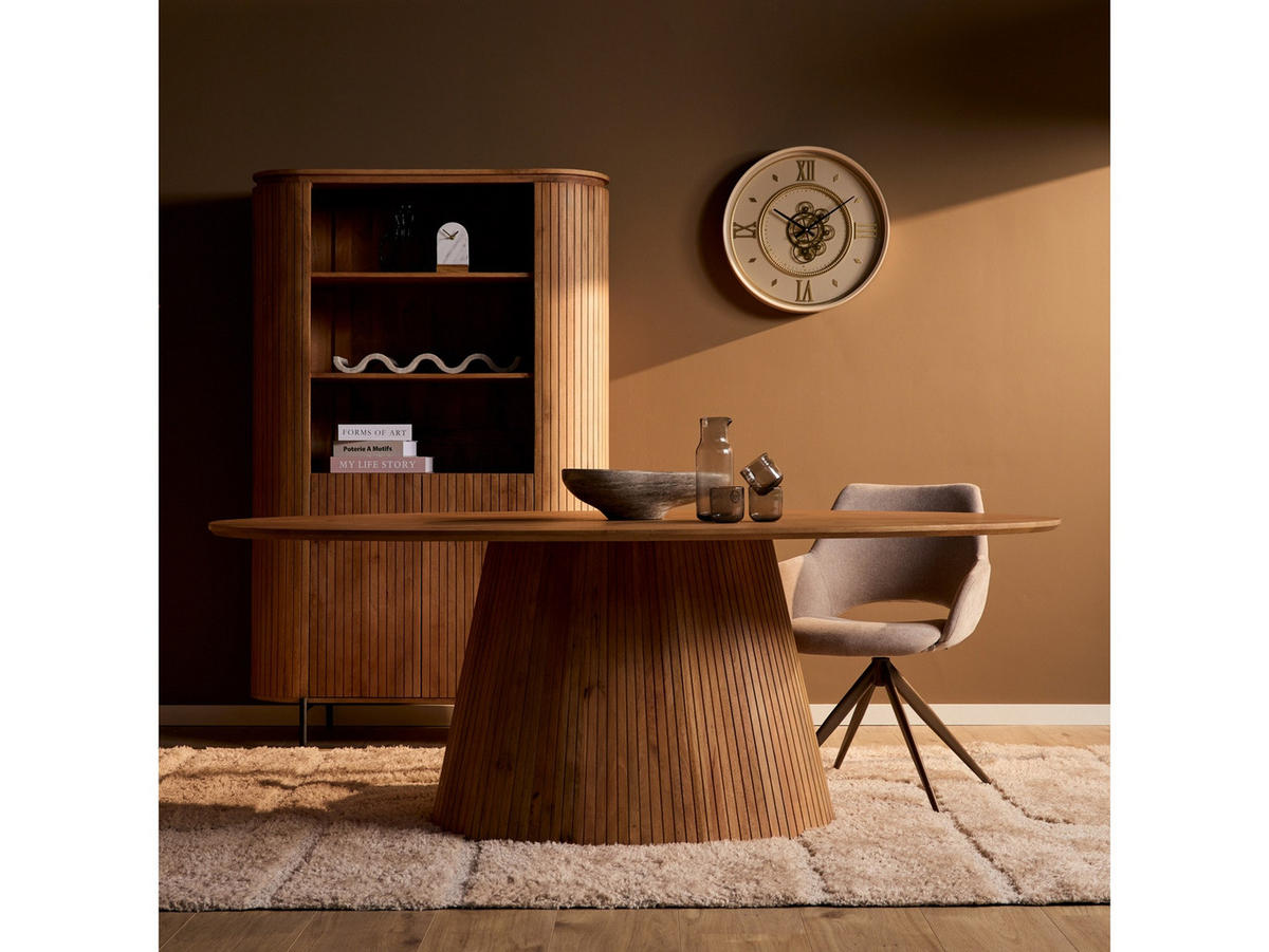 ESSTISCH Helena Oval 210 cm X 110 cm Natur - Naturfarben, Holz (110/210/76cm) - Villa Möbel