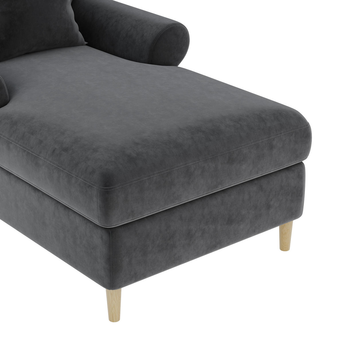 SESSEL mit Liegefunktion 133 x 87 x 90 cm Samt Grau - Grau, Holz (87/90/133cm) - Meubliv