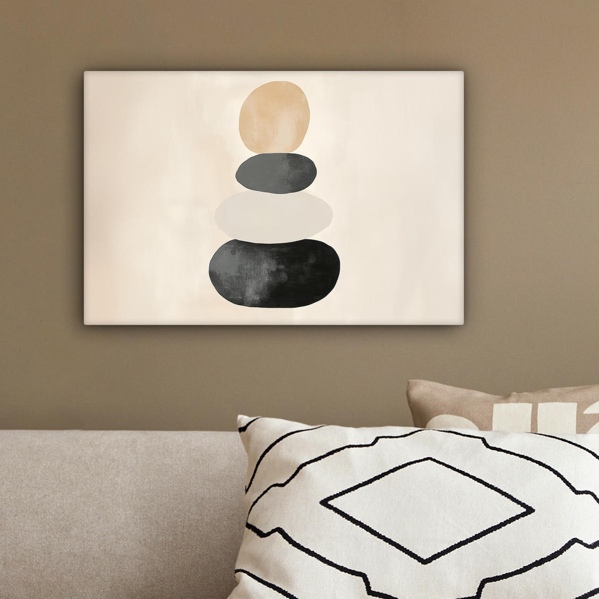 LEINWANDBILD Japandi - Wabi sabi - Beige 30x20 cm - Taupe, Textil (30/20cm) - MuchoWow