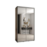 SCHWEBETÜRENSCHRANK 235,2/130/45 2-türig - Silberfarben/Schwarz, Holz/Metall (130/235/45cm) - Abiks Möbel