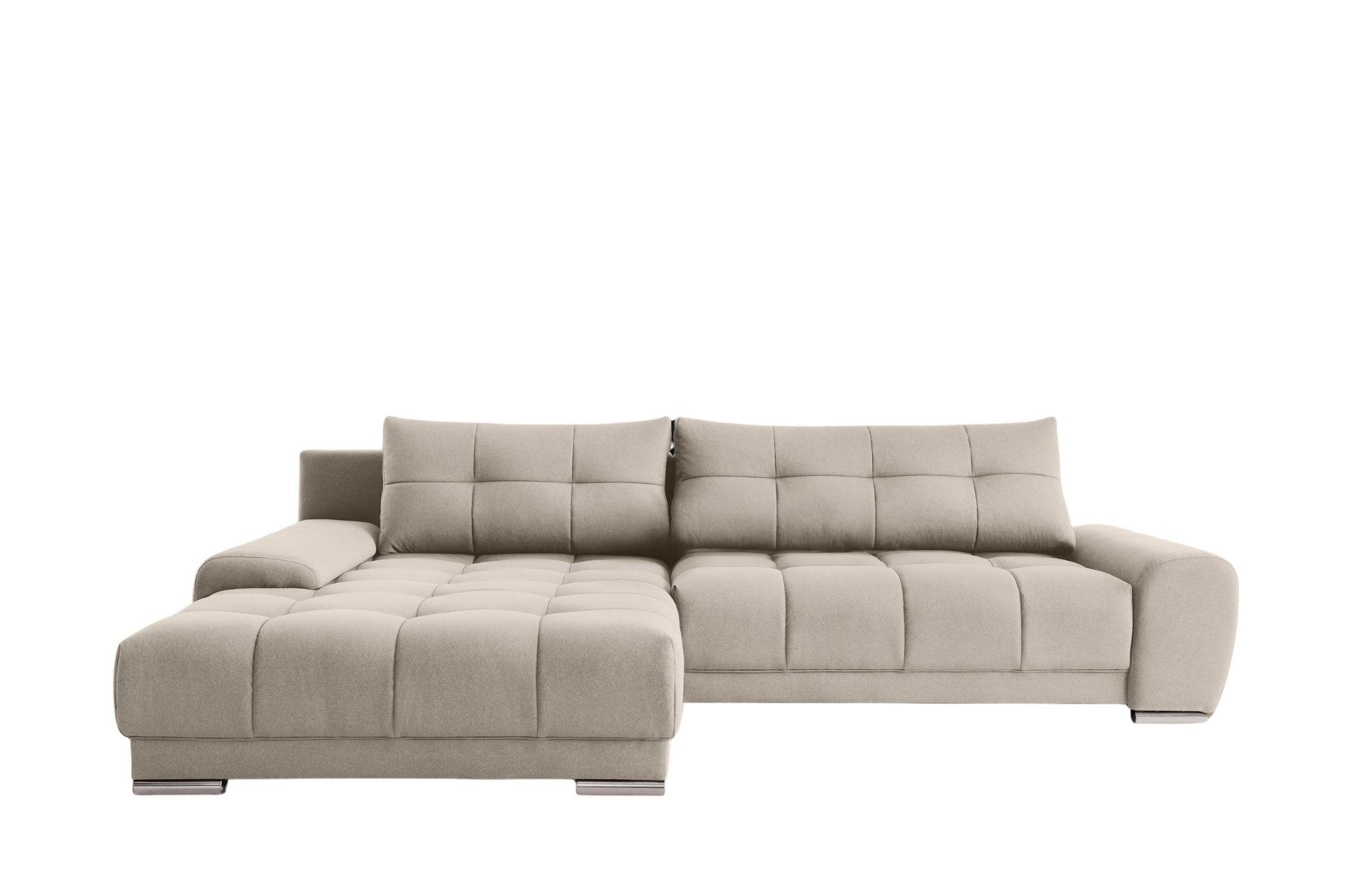 ECKSOFA WAVE Mit Schlaffunktion, Stoff SORO, Hellbeige Links - Creme, Holz (105/281cm) - Kaiser Möbel