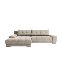 ECKSOFA WAVE Mit Schlaffunktion, Stoff SORO, Hellbeige Links - Creme, Holz (105/281cm) - Kaiser Möbel
