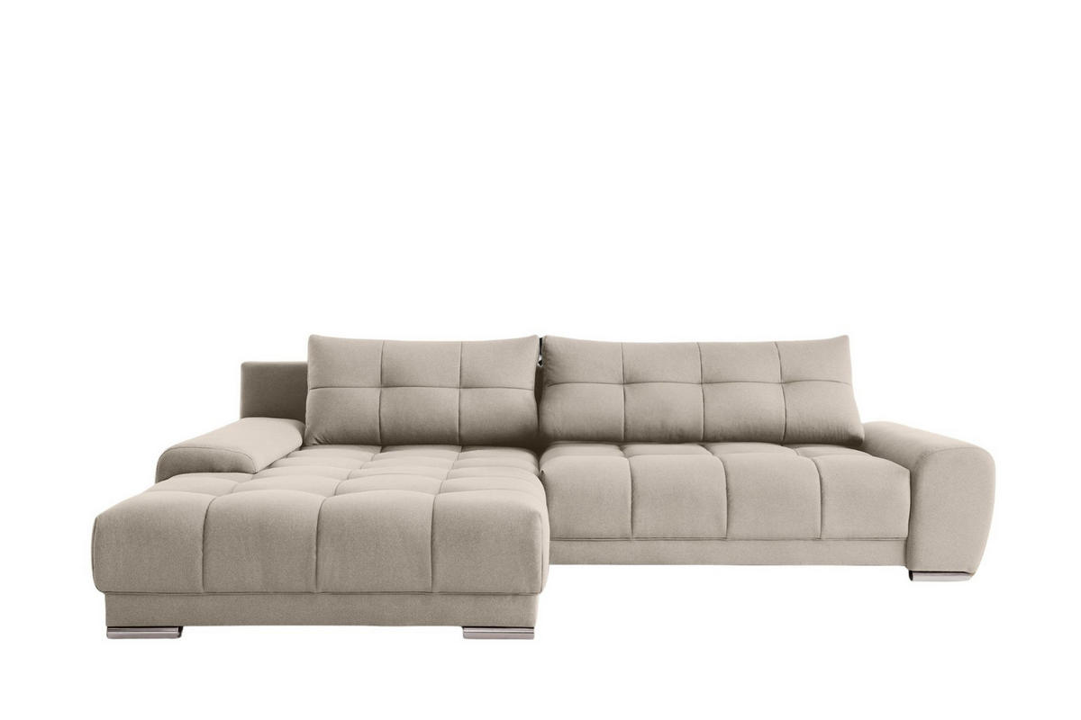 ECKSOFA WAVE Mit Schlaffunktion, Stoff SORO, Hellbeige Links - Creme, Holz (105/281cm) - Kaiser Möbel