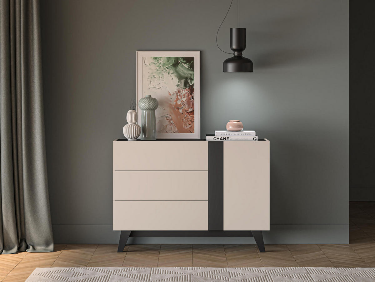 SIDEBOARD FRESHION Beige 120x40x85 cm - Beige, Holzwerkstoff (120/85/40cm) - FURNLUX