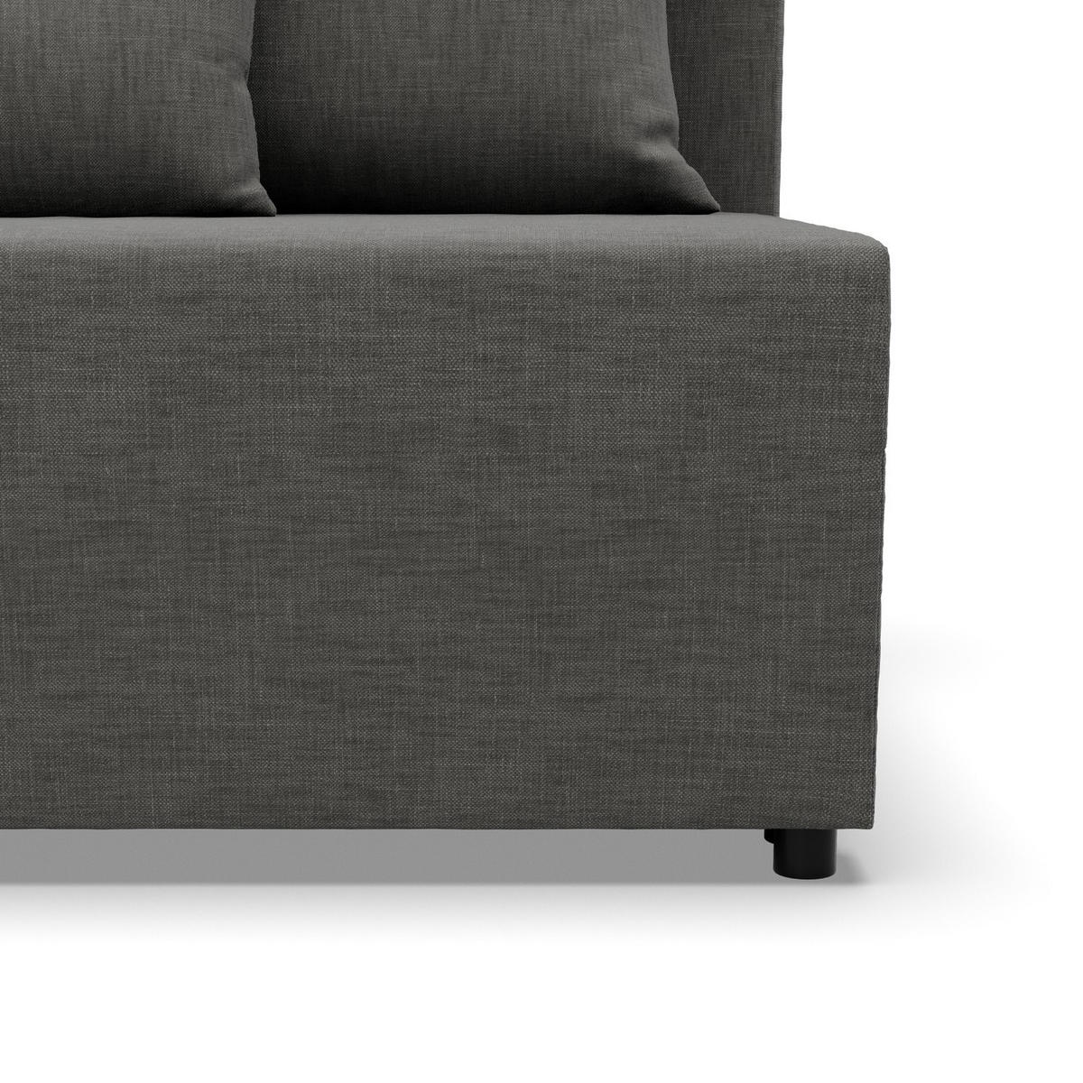 SOFA 3-SITZER MIT SCHLAFFUNKTION FERMO Dunkelgrau - Dunkelgrau, Textil (92/95/191cm) - Mebligo