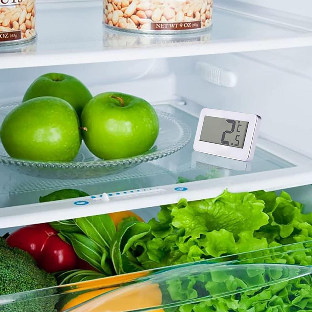 KÜCHENTHERMOMETER Mit Gut Lesbarem LCD-Anzeige Lesen Weiß - Weiß, Kunststoff - Kaket