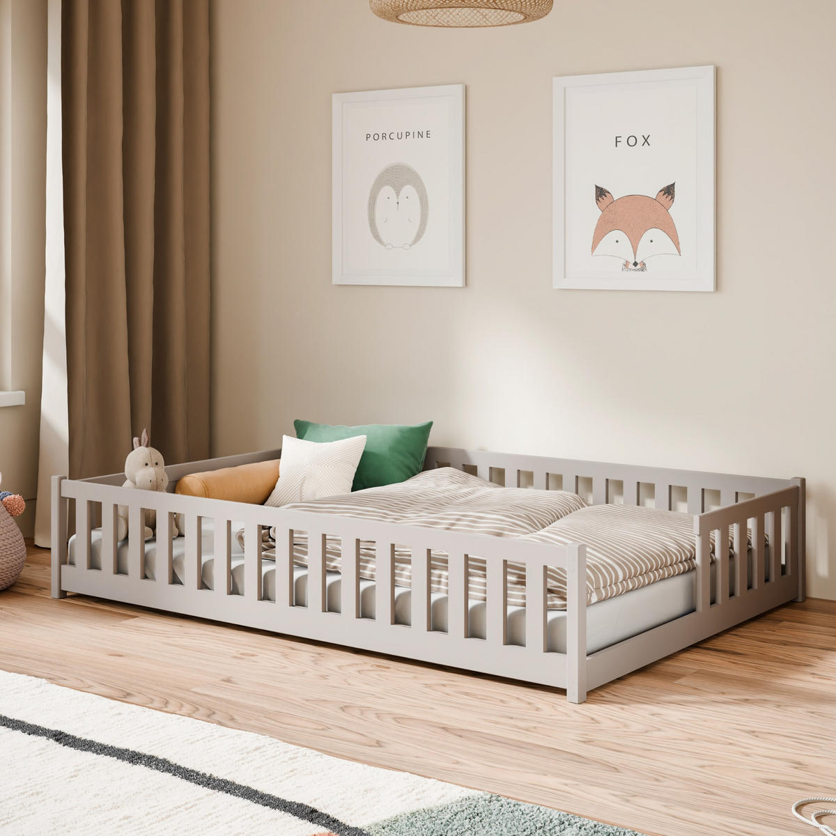 BODENBETT 140x200 cm in Kaschmir - Kaschmir, Holz (140/200cm) - Kids Collective