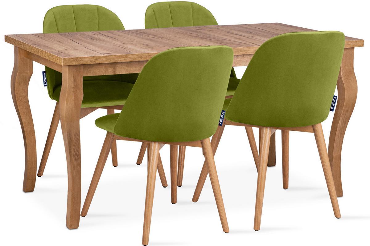 ESSTISCH CABIO ausziehbar bis 190cm, Eiche hell - Hellbraun/Eichefarben, Holz (150/77/80cm) - KONSIMO®