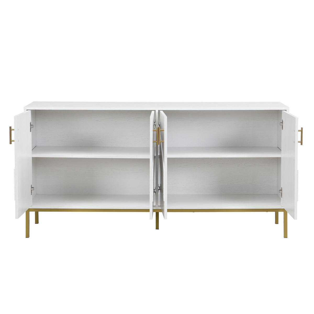 SIDEBOARD DE-37528 160/40/80,5 cm mit 4 Türen Weiß - Weiß, Holzwerkstoff (160/80.5/40cm) - ComfortXL