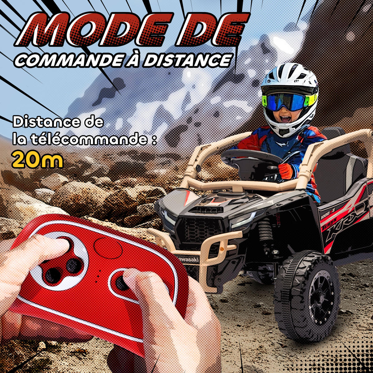 ELEKTRO-UTV DE-13122 2,4G Fernbedienung Gelb - Gelb, Kunststoff (100/64/56cm) - ComfortXL