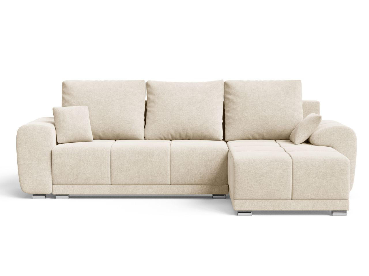 ECKSOFA Monti Beige Rechts - Beige/Silberfarben, Holz/Textil (290/188cm) - Graingold
