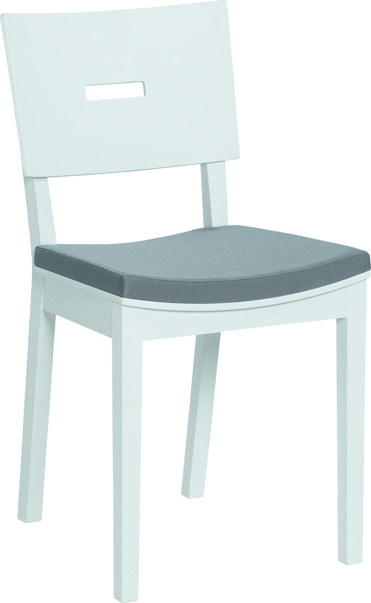 POLSTERSTUHL Eiche massiv - Weiß, Holz (43/86/50cm) - Vox Möbel