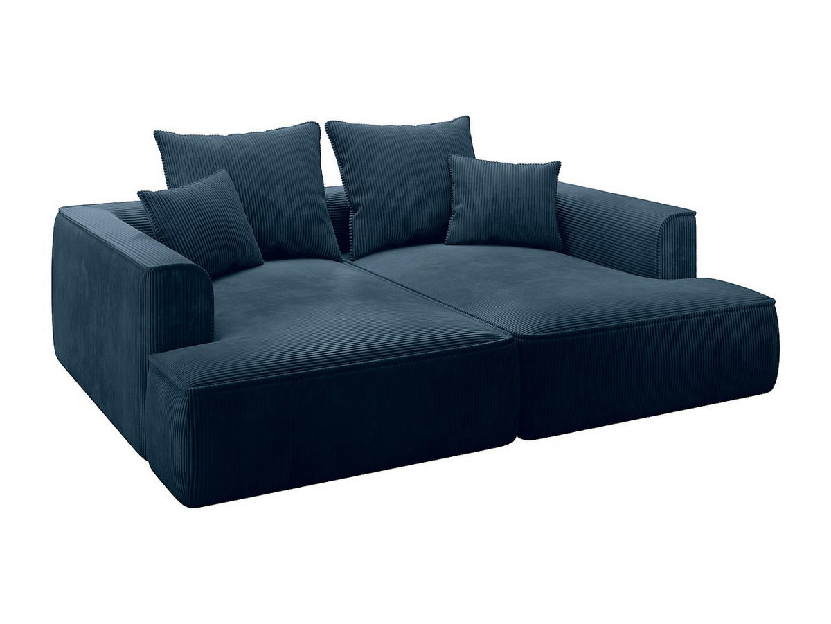 SOFA - 3 Personen - samt - blau Pineta - Blau, Textil (230/67/180cm) - Vente-Unique