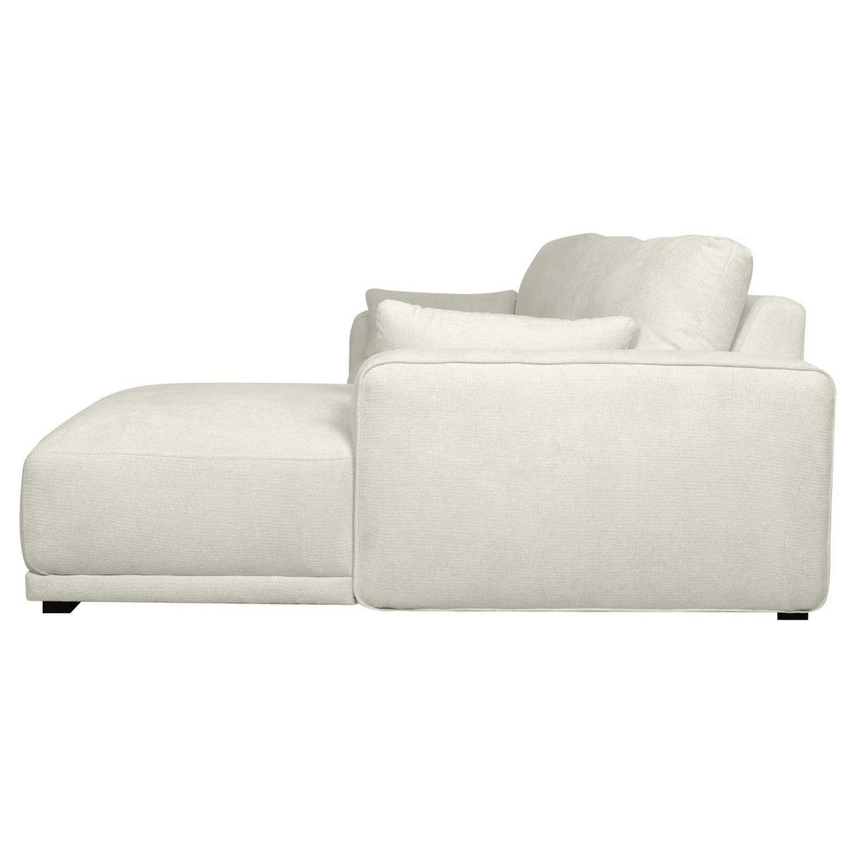 ECKSOFA Webstoff Beige - Beige/Schwarz, Holz/Textil (305/105cm) - Furnhouse