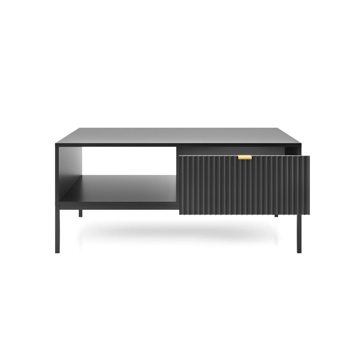 COUCHTISCH Vellore Schwarz 104/68/46 cm - Goldfarben/Schwarz, Holzwerkstoff/Metall (68/104/46cm) - Selsey