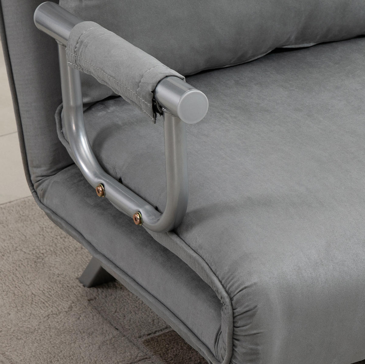 SCHLAFSOFA mit verstellbarer Rückenlehne 111 x 80 x 78 cm Hellgrau - Hellgrau, Holzwerkstoff (111/78/80cm) - Meubliv