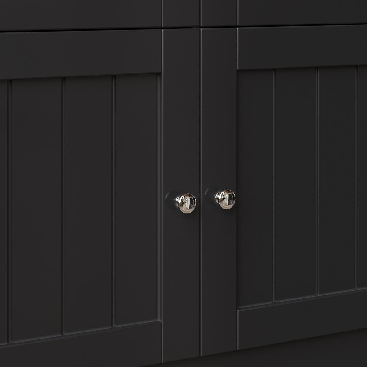 GESCHIRRSCHRANK aus MDF 140x40x175cm in Schwarz mit LED-App-Steuerung - Schwarz, Holzwerkstoff (140/175/40cm) - Modfu