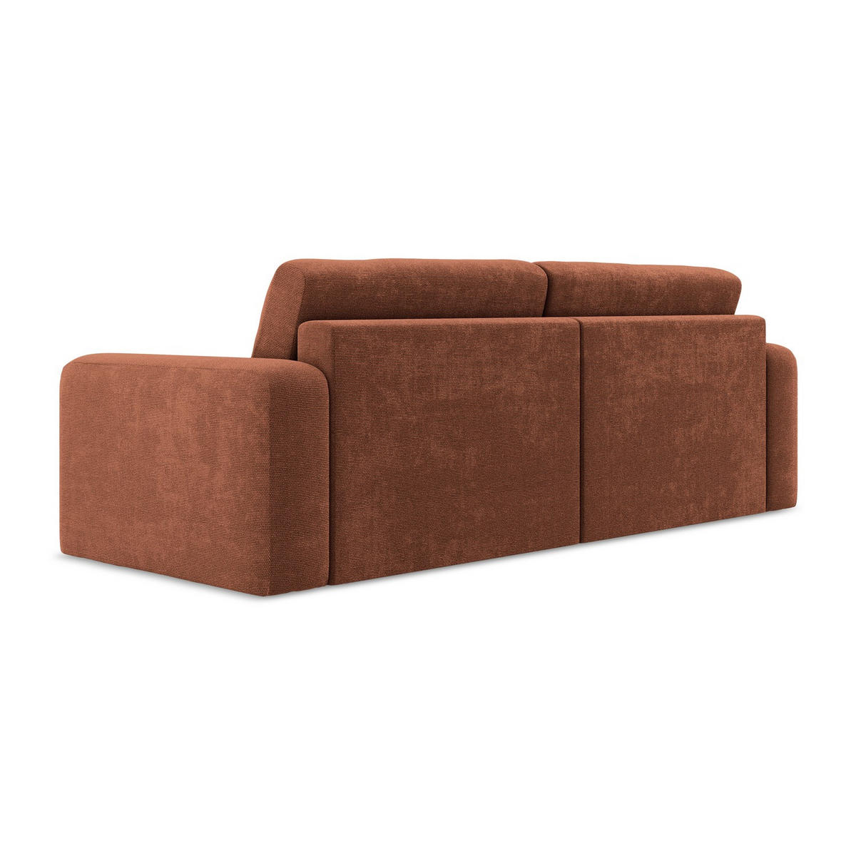 3-SITZER SOFA mit Schlaffunktion Chenille Stoff Orange - Terracotta/Schwarz, Kunststoff/Textil (244/79/102cm) - LaMiaSofa