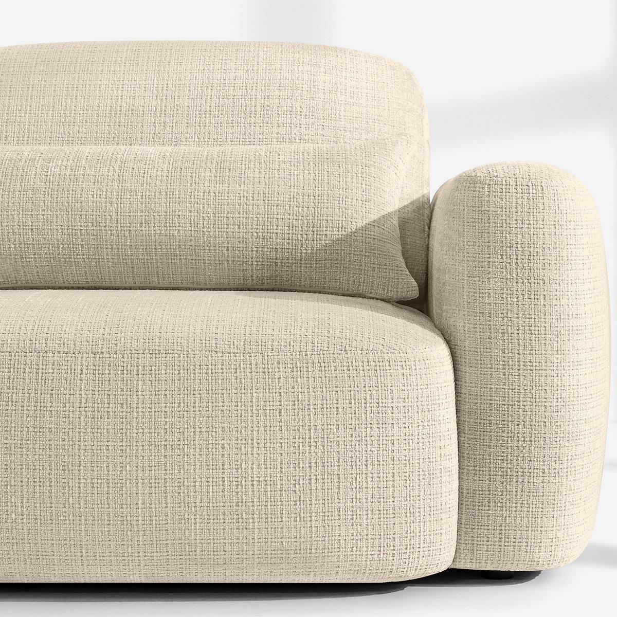 ECKSOFA links ELOSA - Creme, Holz/Textil (245/165cm) - KONSIMO®