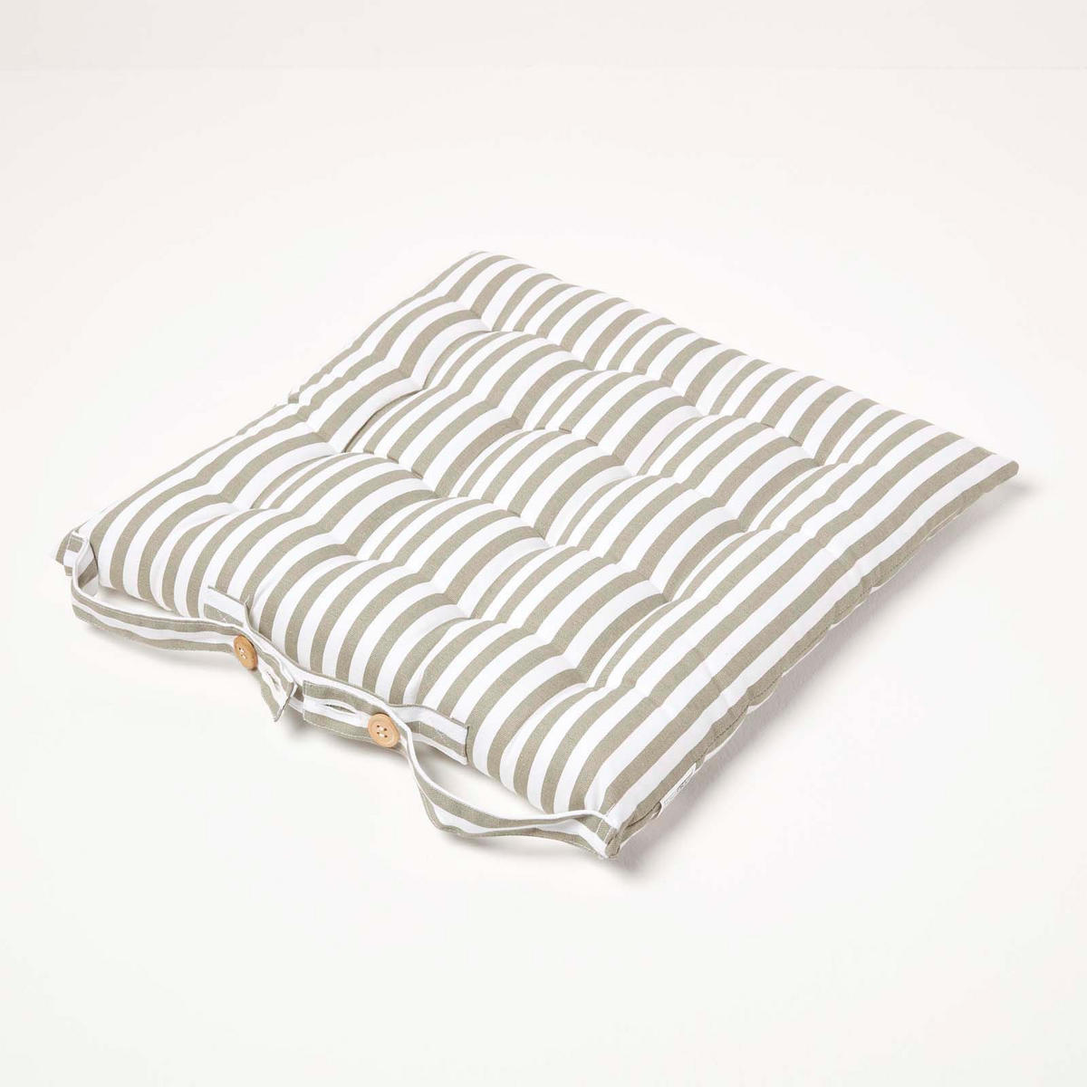 STUHLKISSEN 40/40/5 cm grau-weiß gestreift - Grau, Textil (40/40/5cm) - Homescapes