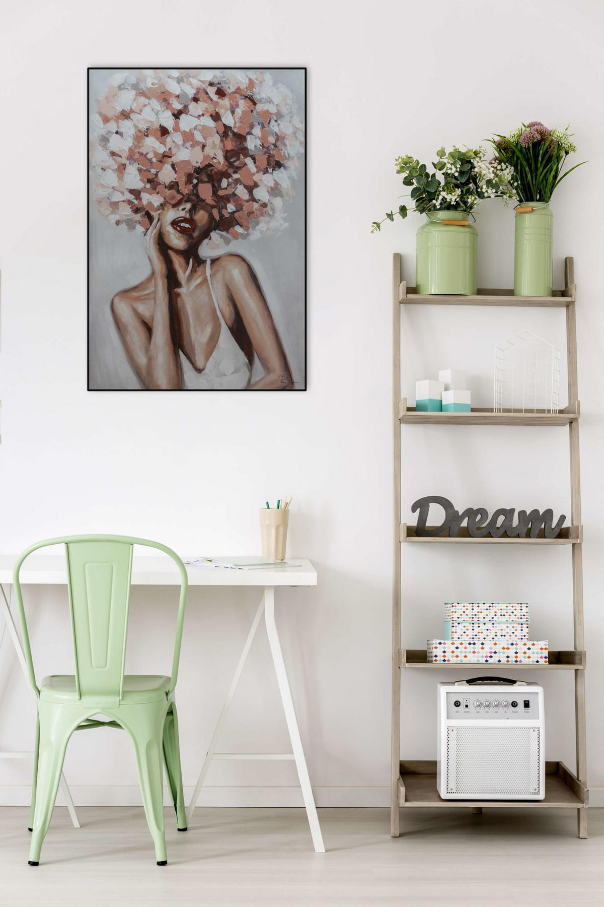 ÖLGEMÄLDE 60/90 cm - Pink, Holz/Textil (60/90cm) - KUNSTLOFT