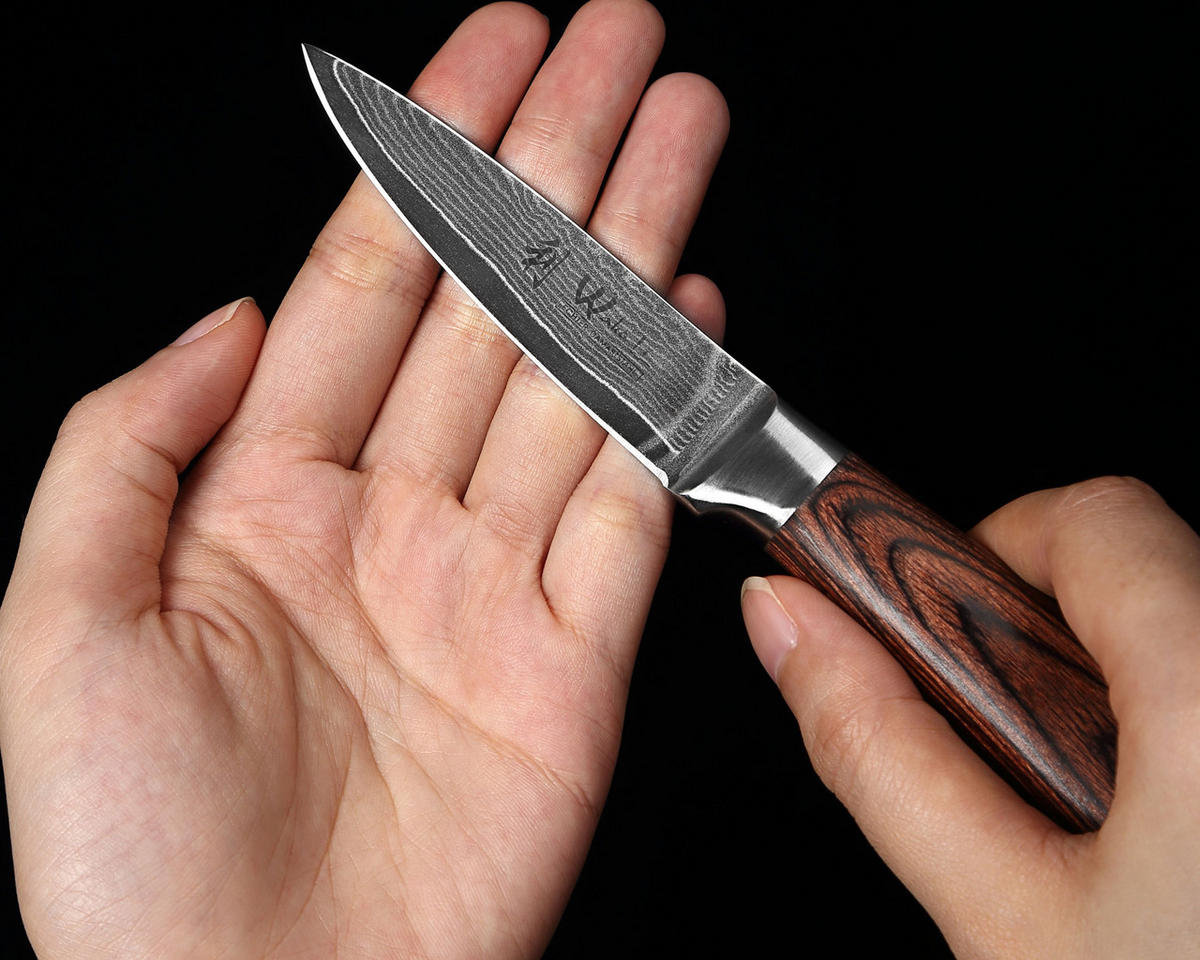 OFFICEMESSER Edib Damast - Braun, Holz/Metall (19cm) - Wakoli