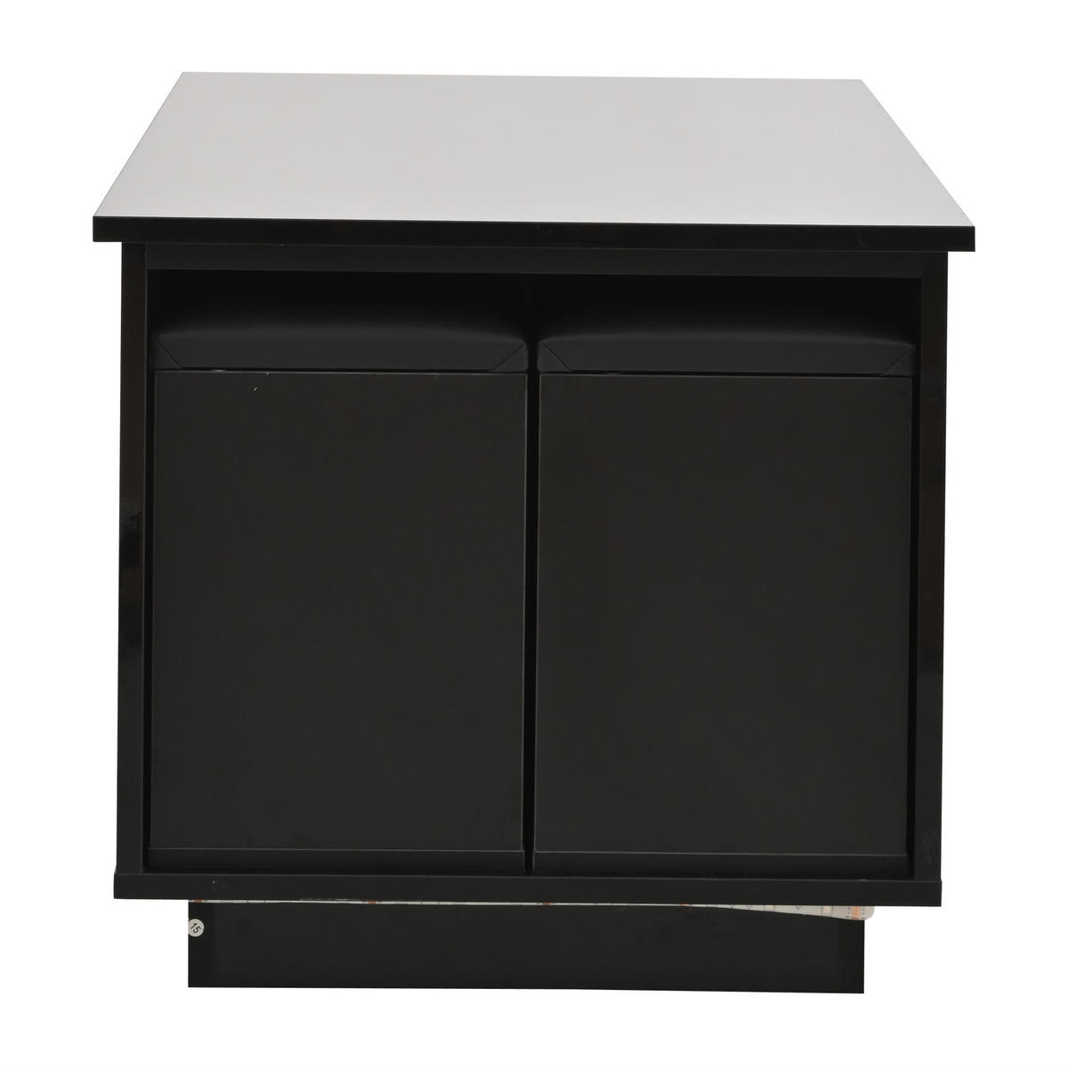 COUCHTISCH 100/50 cm schwarz aus Spanplatte mit höhenverstellbarer Tischplatte, LED und Stauraum - Schwarz, Holzwerkstoff (100/50/40cm) - OKMYHOME
