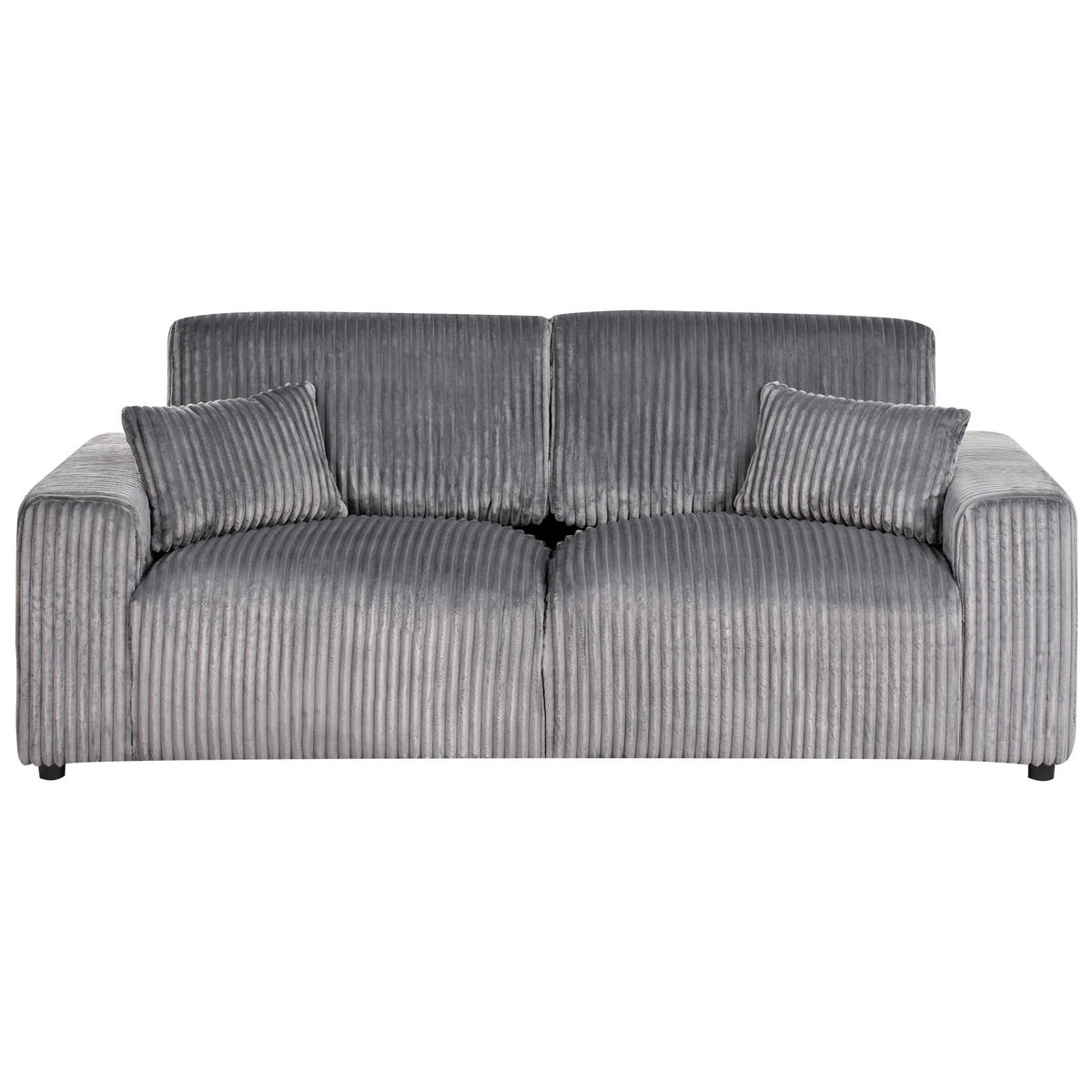 3-SITZER-SOFA Cord Grau Sandora - Grau, Textil (216/87/98cm) - Beliani