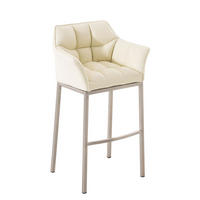 BARHOCKER Gibel Kunstleder Creme Silber - Creme, Leder (64/110/48cm) - DELUKE