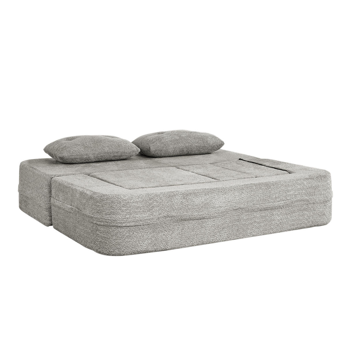 SCHLAFSOFA 2-in-1 mit Sessel Stoff Light Grey 2-tlg. - Hellgrau, Holzwerkstoff (194/39/199cm) - Meubliv