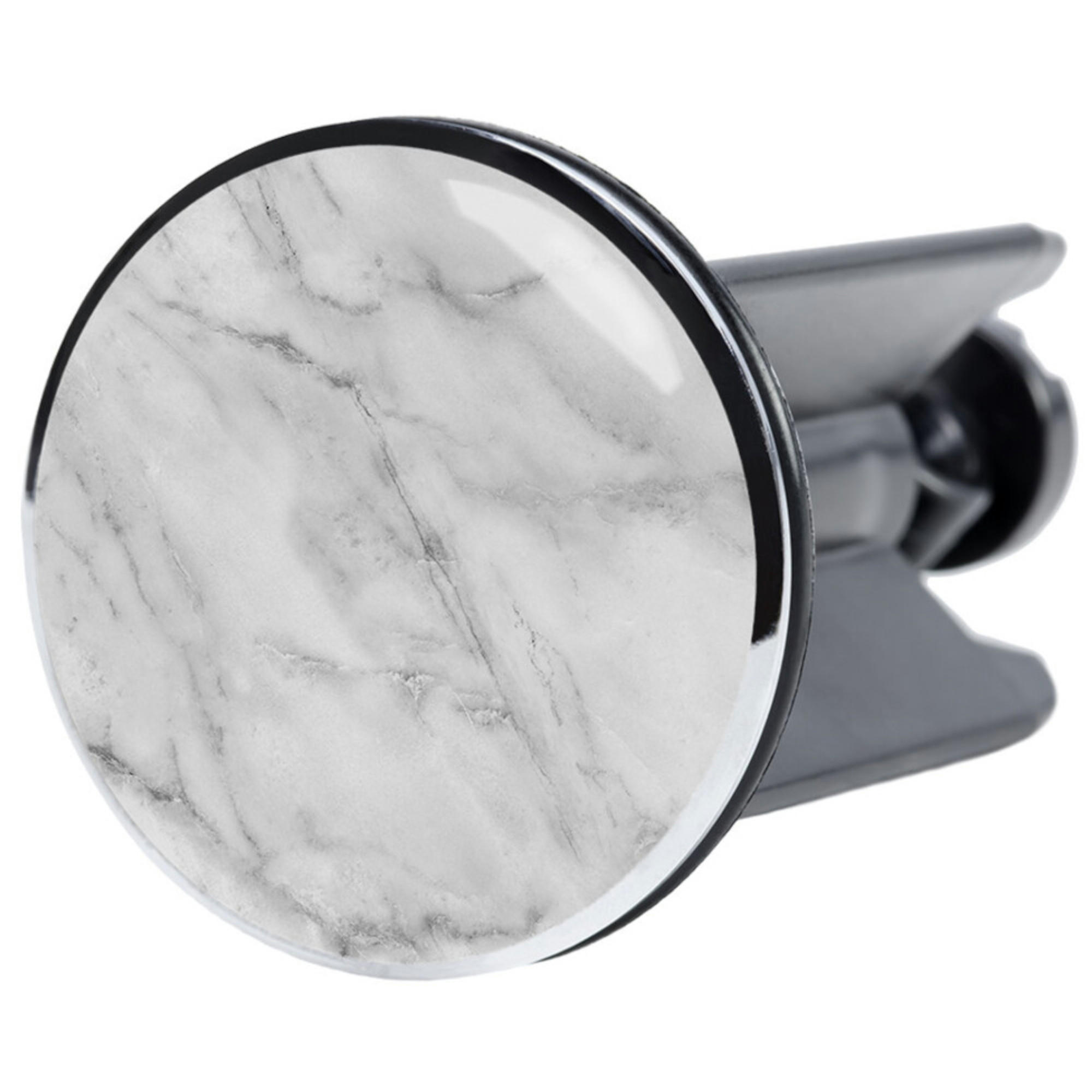 WASCHBECKENSTÖPSEL Marmor - Grau, Kunststoff/Metall (4/7/7cm) - Sanilo