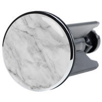WASCHBECKENSTÖPSEL Marmor - Grau, Kunststoff/Metall (4/7/7cm) - Sanilo